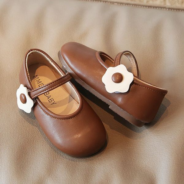 Zapatos de cuero para niños de otoño, zapatos recortados de Color sólido para niñas, zapatos para niños pequeños, zapatillas para niñas pequeñas, talla 21-30