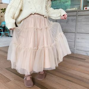 Autumn Kids Princess Mesh Skirt Skirt Fashion Fashion Two Layer Princess Skirts Ball Bown 240329