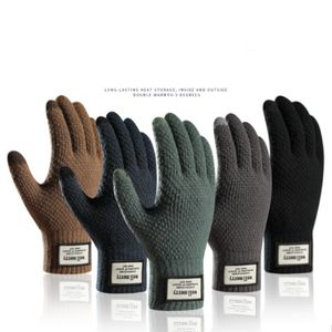 Herfst gebreide touchscreen-handschoenen Warm gevoerde gebreide handschoenen Elastische manchet Winter sms-handschoenen
