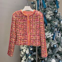 Automne coréen pied de poule court laine manteau femmes mode Oneck Femme mélanges casual hiver veste Parkas Outwear Femme 220819