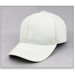 Casquettes de Baseball en cuir véritable pour hommes, automne, décontractées, ceinture en peau de mouton, chaudes, 56-60, chapeaux de vol Sprot réglables, 240314