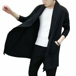 Automne Hommes Fi Style Coréen Lg Trench-Coat Cape À Capuchon Abrigo Hombre Hommes Punk Hip Hop Cardigan Casual Streetwear Cape c6IG #