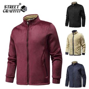 Automne Hommes Vestes Chaud Polaire Manteau Lambswool Vente Vêtements Vestes Mode Hiver Casual Lâche Taille 8XL Veste 210811