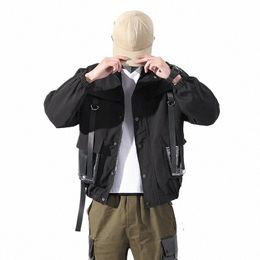 Otoño hombres chaqueta militar abrigos casual rompevientos costillas bolsillos masculinos overoles chaqueta de bombardero hip hop streetwear outwear 5xl h5p0 #