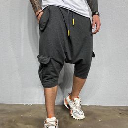 Pantalones de otoño para hombre, pantalones para correr estilo Harem de Hip Hop, nuevos pantalones para hombre 2020, pantalones para correr para hombre, pantalones de ejercicio con bolsillos múltiples sólidos M-XXL1258P