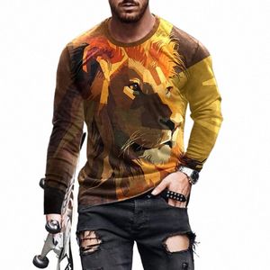 Automne Vêtements pour hommes Col rond Lg Manches Tees Fi 3D Impression Li Graphique T-shirts 2023 Nouvelle Tendance Décontractée y2k hauts u1n2 #