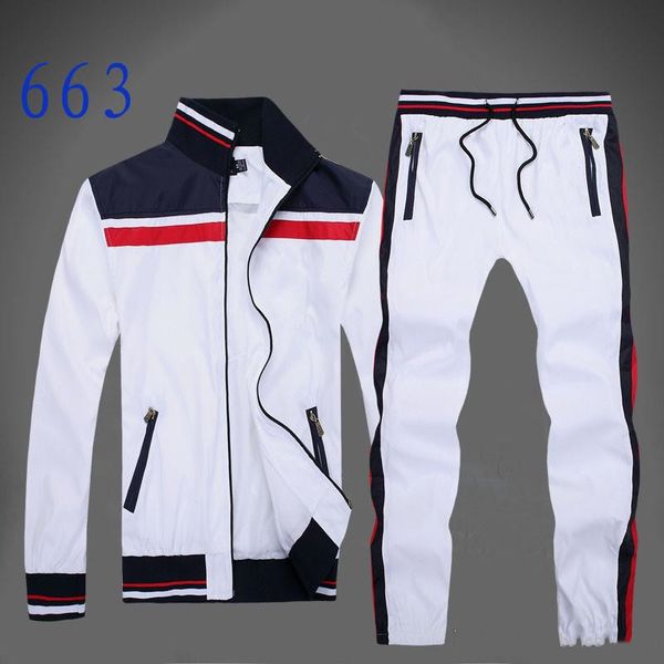 Automne hommes survêtement zippé hommes sport costume blanc pas cher hommes sweat et pantalon costume à capuche et pantalon ensemble survêtement men248t