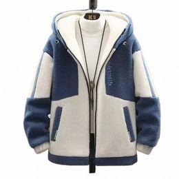 Automne hommes vestes coréen Fi Streetwear Harajuku hiver vestes à capuche décontracté hommes vêtements laine vestes veste chaude 2023 6642 #