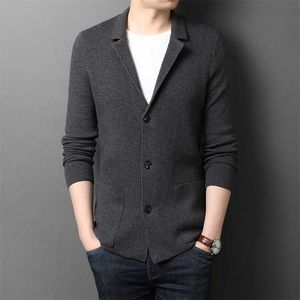 Veste en tricot de laine pour hommes d'automne Business Casual Pull à simple boutonnage Cardigan Veste Mâle Marque Vêtements 211221