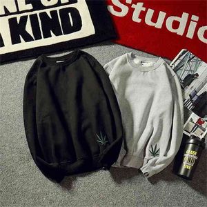 Herfst mannen solide hoodies pullover katoen losse mode casual hoodie harajuku zwart grijs college paar sweatshirt streetwear 210715