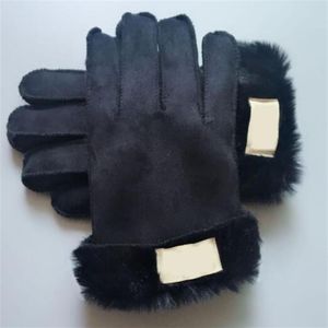 Automne hommes femmes gant hiver chaud imitation fourrure un mouton imitation cheveux points épaississement gants doublure en peluche équitation coupe-vent gl294c