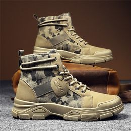 Herfst Militaire Laarzen voor Mannen Camouflage Woestijn Laarzen Hightop Sneakers Antislip Werkschoenen voor Mannen Buty Robocze Meskie 220728