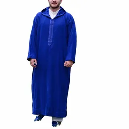 Autumn Moslim Men's Casual Jubba Thobe Abaya Tenue Musulmane Pour Homme Robe Islamitische gewaad Pakistaanse Arabische Casual Robe 33kh#