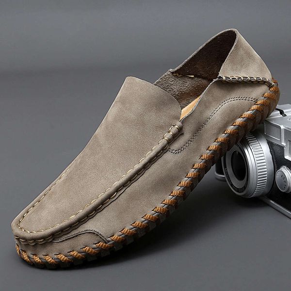 Outumn New Bean Shoes For Men extra de cuero genuino extra de cuero anchos más gordo casual un paso
