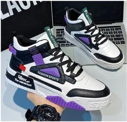 Automne Nouveau respirant High Top Purple Sports Chaussures Tendance Versatiles Casual Shoes Gai