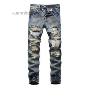 Automne nouvelle mode rétro trou jean hommes pantalon coton Denim pantalon mâle haute qualité livraison directe COEY