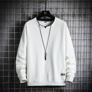 Otoño nuevas sudaderas con capucha sudadera hombres casual polar suelto harajuku suéter masculino hip hop streetwear coreano sólido o-cuello sudadera con capucha l220801