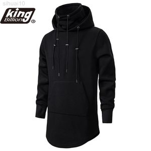 Herfst nieuwe mannen hoodies sweatshirts casual vaste lange mouw hoodie heren slank fit donkere kap losse jassen l220730