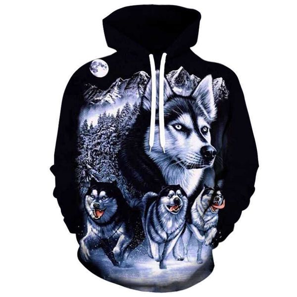 Sweat à capuche pour hommes et femmes, série Animal Wolf, imprimé en 3D, pull de Couple, Style de rue, nouvelle collection automne