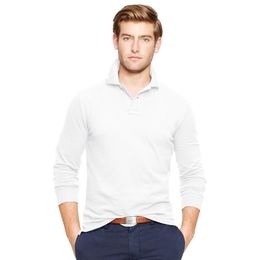 Otoño Nuevo Polo de cocodrilo de caballo pequeño para hombres Bordado de lujo Casual Slim Fit Camiseta elegante con solapa de manga larga shirt280S
