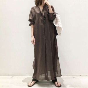 Automne nouveaux vêtements pour femmes mi-longueur printemps/été déplacements minimaliste chemise Style robe pour les femmes robe 282526