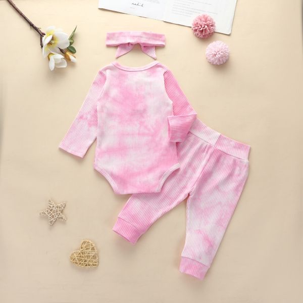 Automne nouveau-né bébé fille garçon vêtements patchwork tricoté à manches longues barboteuse leggings pantalons tenue de nuit ensemble lj201223