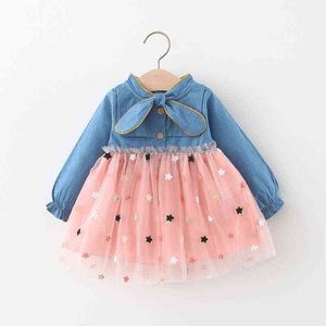 Automne nouveau-né bébé filles à manches longues robe de princesse mignon enfant en bas âge robes pour filles vêtements 0-2y Vestidos bébé fille vêtements G1129