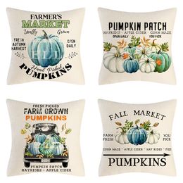 Herfst Kussensloop Home Decor Thanksgiving Pumpkin Truck Boerderij Linnen Kussens Kussenhoes Landschap Patroon Cross Border Kussensloopkussens Covers Covers