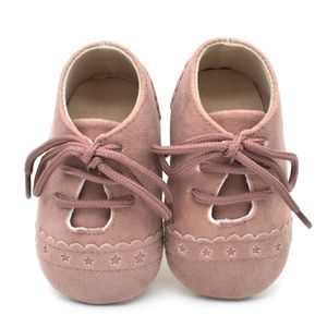 Autumn PU First Walkers Antislip Lace Up Prewalkers Baby Girls Boys Solid Infant Shoes 018 maanden 220701