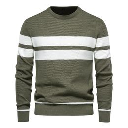 Automne pull hommes pull Oneck Patchwork à manches longues chaud mince chandails hommes décontracté mode vêtements 240104