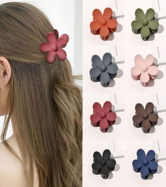 Autumn pequeño clips de cabello en forma de flores para mujeres accesorios para el cabello de plástico para niños clip de cañas de cangrejo esmerilado Barrette9059999