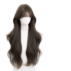 Automne Solie Wig Womens Daily Internet Celebrity Long Curly Hair Summer New Natural Corée Style Qi Liu Hai Full Head Set