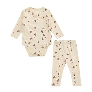 Autumn Spring 0-18m Pasgeboren kleding Sets Infant Kid Baby Boys Girls Set 2pcs Romper Tops Pants Outfits met lange mouwen
