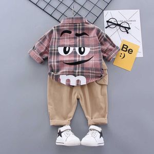 Herfst Lente Baby Boy Mode Formele Kleding Kid Suits Plaid Shirt Broek 2pac set Kinderkleding Set 1 2 3 4 5 Years45pu