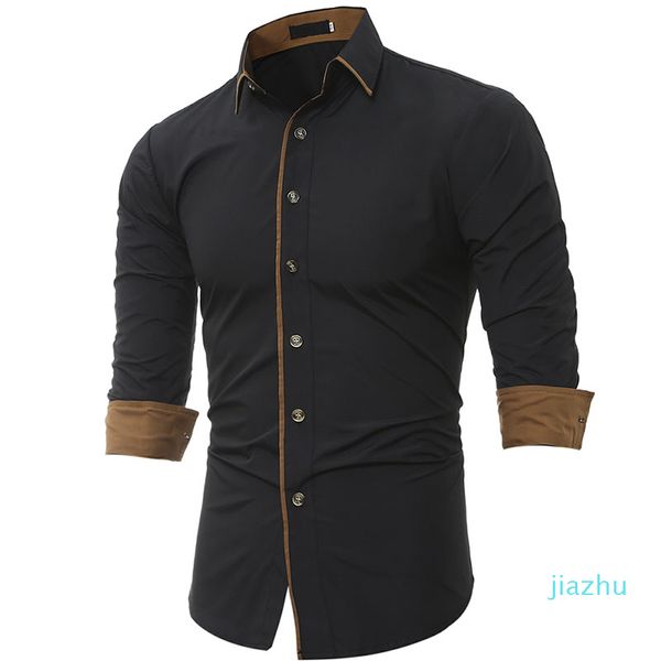 Otoño Primavera Hombre Manga larga Elegante Slim Fit Camisas de vestir Talla M L XL XXL XXXL Ropa informal para hombres