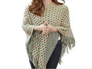 Automne Summer Long Ponchos and Capes Elegant Femmes Tricoted Poncho Irrégules V couchel