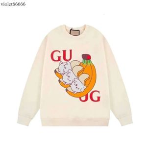 Sweat-shirt d'automne Designer Pull Banana Cat Cartoon Imprimer Pull Top Hommes Femmes Casual Chemise à manches longues Col rond Bottoming