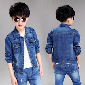 Automne Adolescent Garçons Jeans Manteaux Laver Denim Doux Enfants Vestes Causal Outwear Cowboy Outfit 110-160cm Vêtements Pour Enfants LJ201007