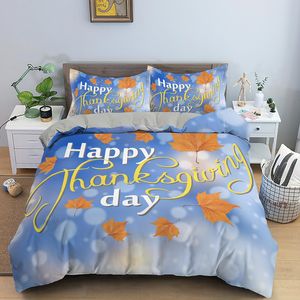 Autumn Thanksgiving Day Bedding Set Single Double King Queen dekbedovertrek met ritssluiting quilt quilt covers en kussensloop