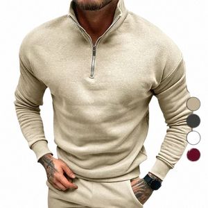 Herfst Dikke Warme Gebreide Truien Comfy Kleding Half Zip Fleece Winterjas Effen Lg Mouw Coltrui Shirts Trui Mannen 49Zl #