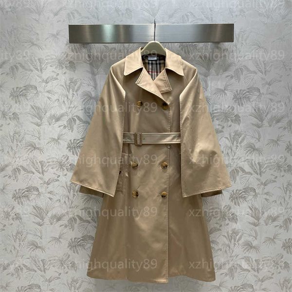 Automne Trench Coat Femmes Designer Pardessus Mode Bat Manches Châle Coupe-Vent Longueur Moyenne Slim Fit Longue Veste Designers Manteaux Femmes