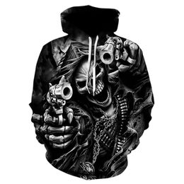 Pull noir de guerre d'automne pull masculin impression 3D crâne drôle streetwear harajuku pull hip hop veste pull masculin XXS-4XL 220725