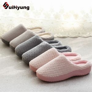 Automne chaude Suihyung hiver intérieure femme pantoufles à la maison sans chambre à coucher chaussures plates planes décontractées slip sur coton slipper y20010 75 cott per