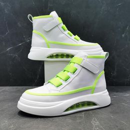 Automne blanc vert hommes bottes plates chaussures hauts en cuir mocassins décontractés Hip Hop baskets baskets Zapatillas Hombre