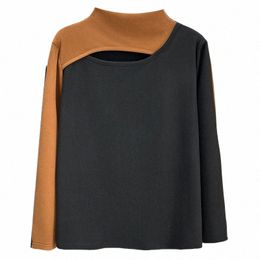 herfst winter 100 kg fi blok kleur hold-out dubbelzijdig DE Veet warme stof T-shirt plus size dameskleding top 1985 M8Up #