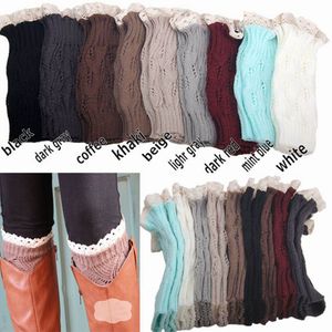 Accessoire automne hiver Slouchy Button jambières Knit Lace shark tank Jambières Botte Poignets guêtres Chaussettes Crochet mixte