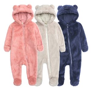 Barboteuse pour bébé, vêtements d'automne et d'hiver, pyjama pour garçons et filles, combinaison à capuche, ours mignon, vêtements pour nourrissons, vêtements de noël pour nouveau-né