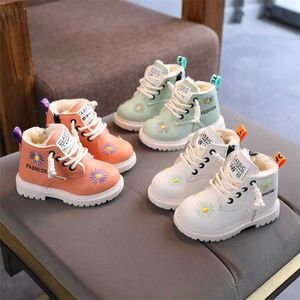 Automne Hiver Bébé Filles Garçons Bottes Infant Toddler Chaussures Pour Fille Martin Anti-ski Enfants En Plein Air 211227
