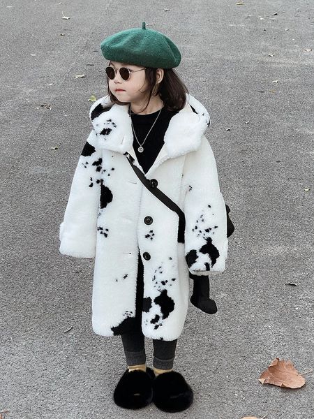 Automne hiver bébé laine d'agneau veste filles garçons plus manteau de velours simple boutonnage à capuche enfant chaud enfants longs XMP616 231220