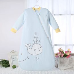 Herbst Winter Baby Schlafsack Cartoon Stil Onepiece Anti Kick Quilt Zip Design Weiche Atmungsaktive Baumwolle Pyjamas 240115